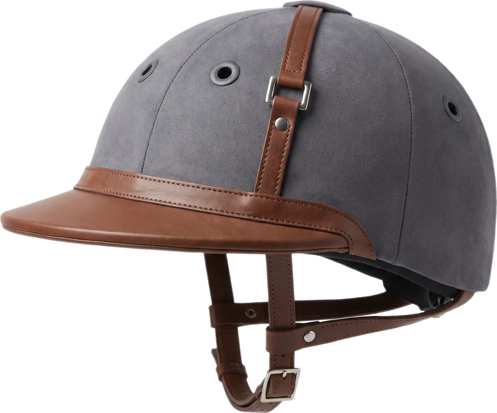 H1 polo helmet with a leather peak